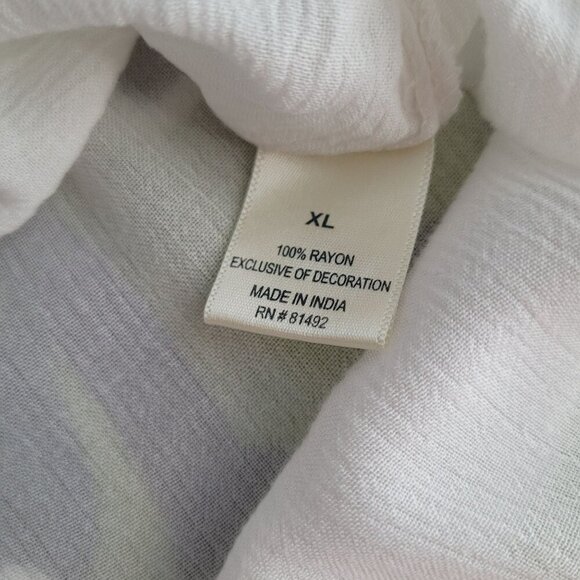 Tantrums womens XL white floral embroidered boho laganlook peasant long sleeve - Picture 6 of 10